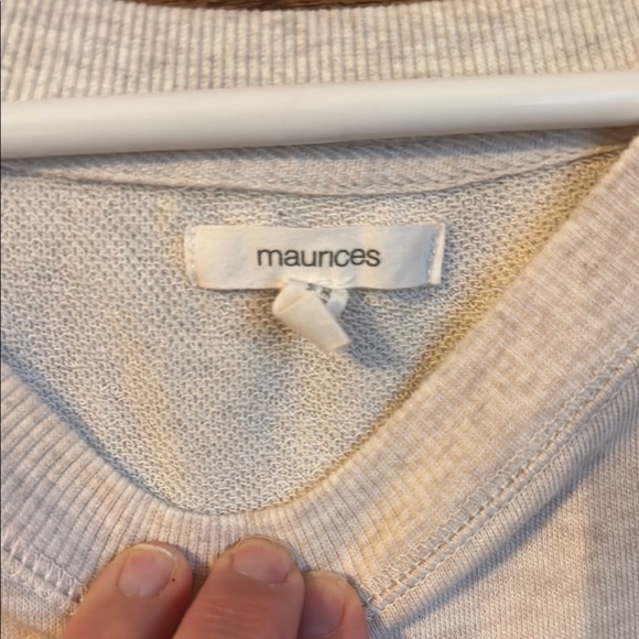 Heathered Cream Sweatshirt with Colorful Stripes - Picture 2 of 5